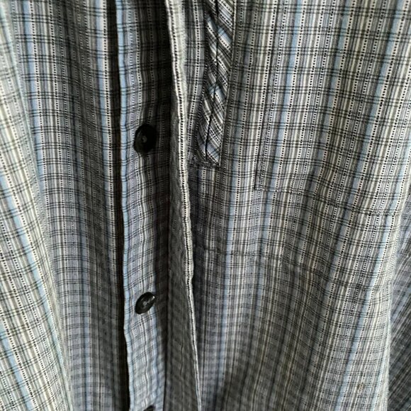 REI UPF 50+ Button Up Shirt Green Plaid Roll Tab Sleeves Outdoors Hiking XL - Picture 9 of 12